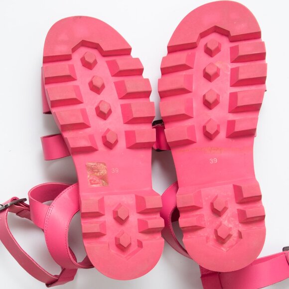 Anthropologie Silent D Friand Gladiator Sport Sandals Platform Leather Pink 39 - Picture 8 of 10